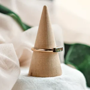 Gold ring with baguette moss agate CATHIA Thumbnail