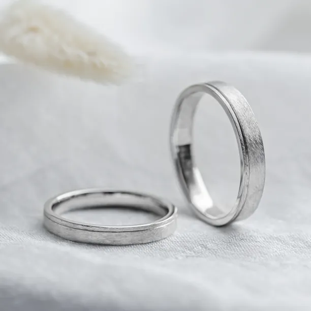 Matte scratched wedding rings TOPHI Image