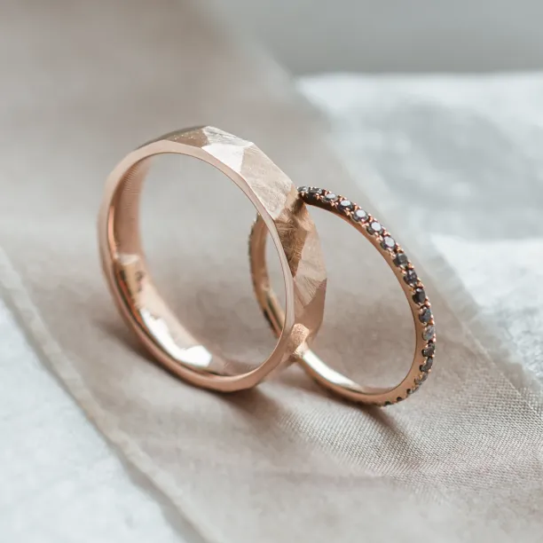 Combined unusual wedding rings ALEX Image