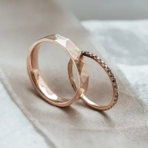 Combined unusual wedding rings ALEX Thumbnail