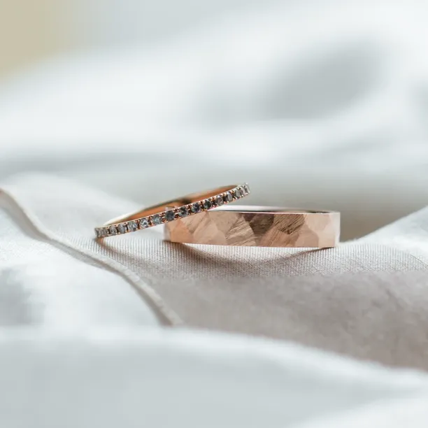 Combined unusual wedding rings ALEX Image