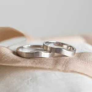 Matte irregular wedding bands ELISE