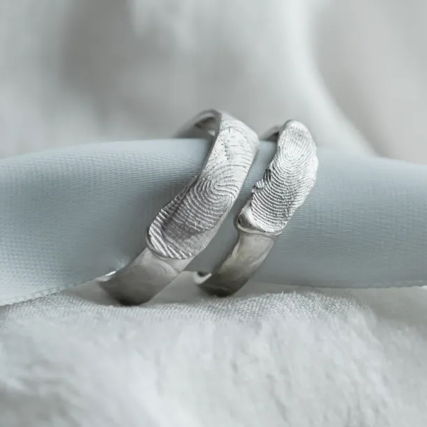 Unusual wedding rings with fingerprints ZANE Image