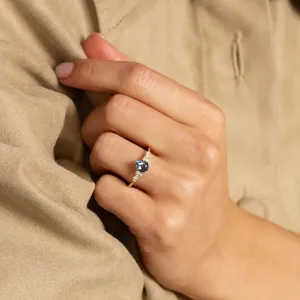 Blue sapphire and diamond engagement ring EVELYN