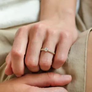LIVKE classic gold diamond engagement ring Thumbnail