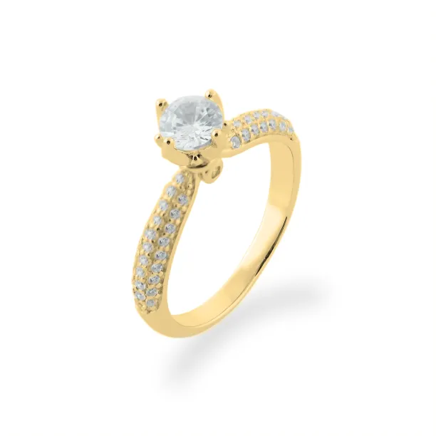 LIVKE classic gold diamond engagement ring Image