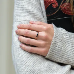 Gold ring with blue sapphires SKYLER Thumbnail