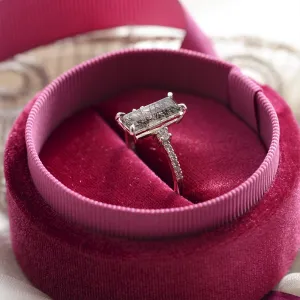 Gold ring with rutilated quartz and diamonds LIAM Thumbnail