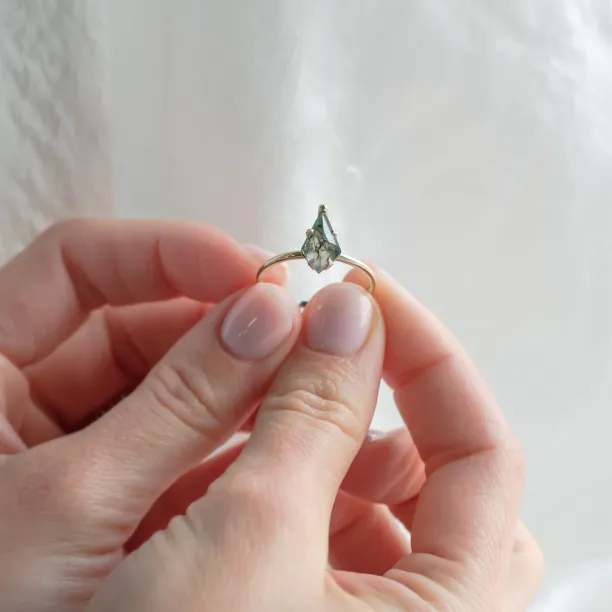 Ring with kite moss agate SAMUEL Image