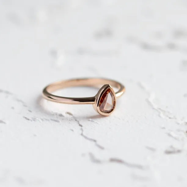 Unique peach lab-grown diamond engagement ring PAM Image