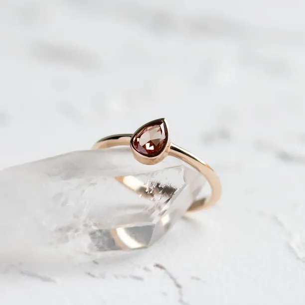 Unique peach lab-grown diamond engagement ring PAM Image