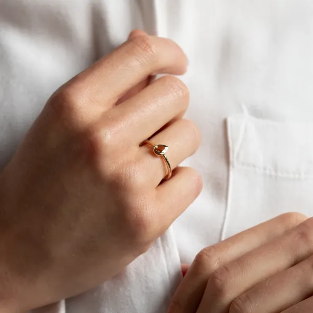 Unique peach lab-grown diamond engagement ring PAM Image