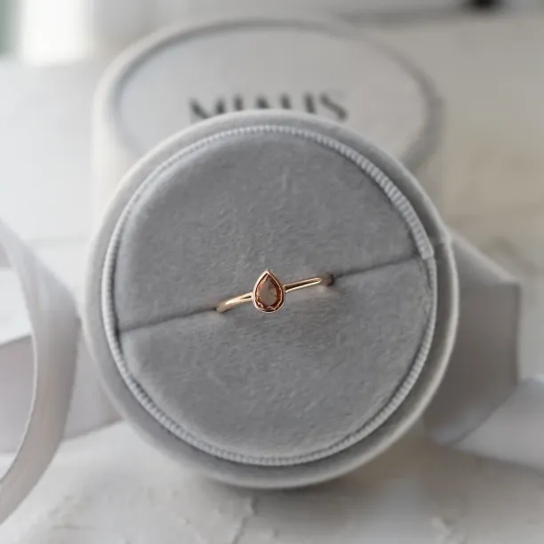 Unique peach lab-grown diamond engagement ring PAM Image