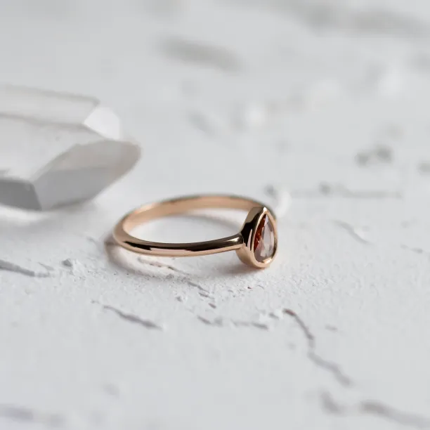 Unique peach lab-grown diamond engagement ring PAM Image