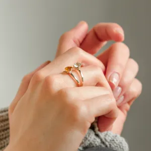 Toi et Moi ring with citrine and lemon quartz ASTRA Thumbnail