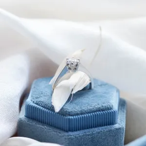 Engagement ring with diamond 0.4ct FLORA Thumbnail