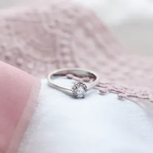 Engagement ring with diamond 0.4ct FLORA Thumbnail