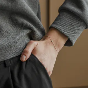 Gold minimalist bracelet with lab created diamond ICY