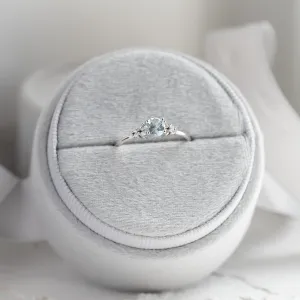 Dainty round aquamarine ring gold AZZURRO Thumbnail