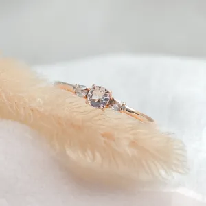 Gold ring with morganite and salt and pepper diamonds DUSTY Thumbnail