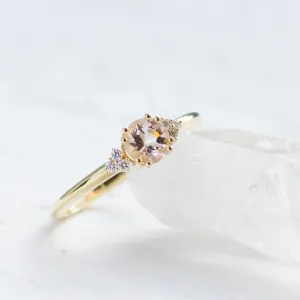 Romantic engagement ring with morganite and diamonds MONYX Thumbnail