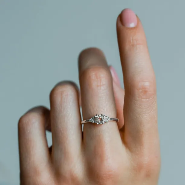 Romantic engagement ring with morganite and diamonds MONYX Image