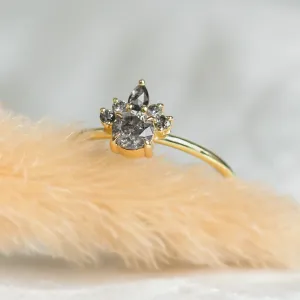 Romantic ring with salt and pepper diamonds DAF Thumbnail