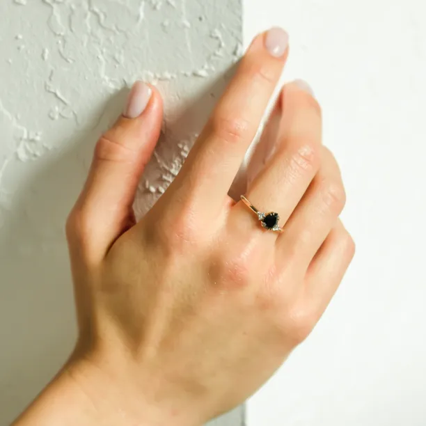 Unique black diamond engagement ring BLACKIE Image