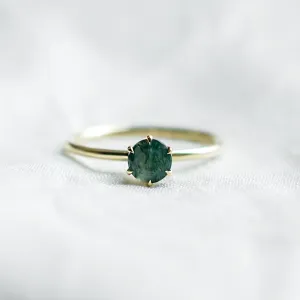 Minimalist engagement ring with moss agate MAGGIE