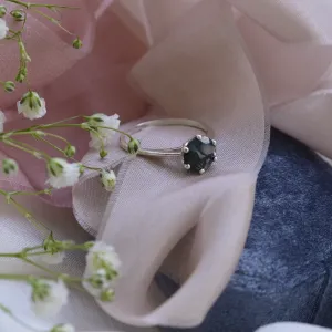 Moss agate gold ring OLLY Thumbnail