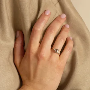 Vintage salt and pepper diamond engagement ring VERA Thumbnail