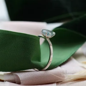 Mossagate engagement ring with diamonds MARTINA Thumbnail