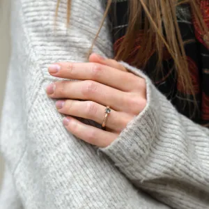 Twig-shaped ring with salt and pepper diamond DREAM Thumbnail