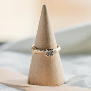 Twig-shaped ring with salt and pepper diamond DREAM Thumbnail