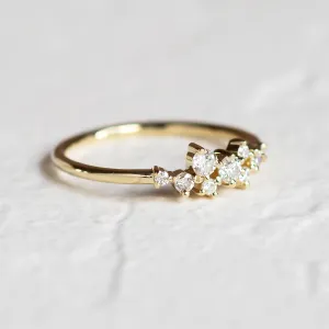 Elegant cluster ring with lab created diamonds CLORÉ Thumbnail
