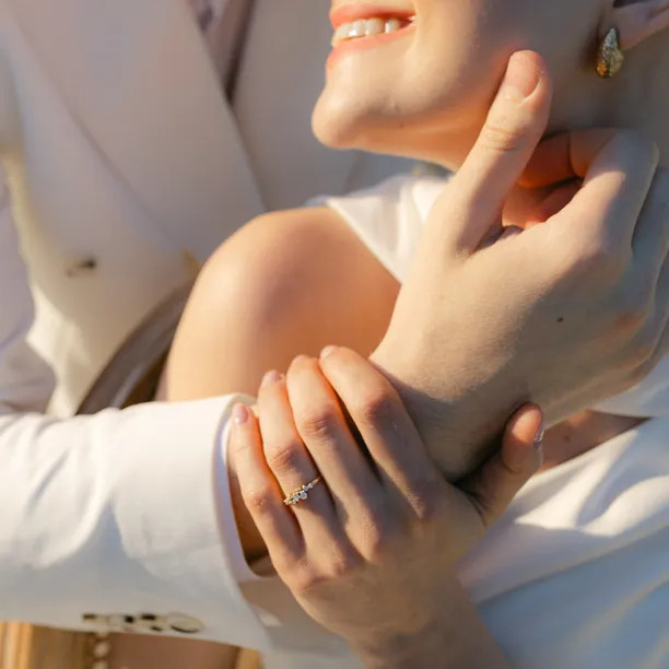 Elegant cluster ring with lab created diamonds CLORÉ Image