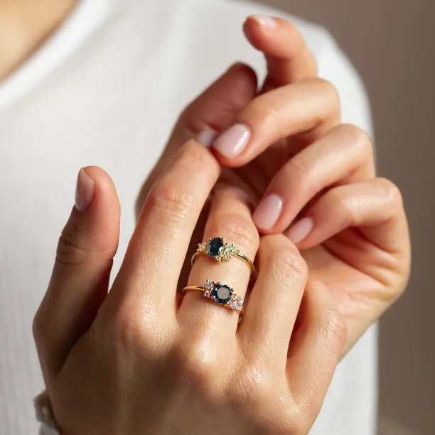 Lab crated diamond luxurious cluster ring CARINA Image