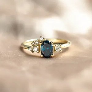 Cluster lab grown anniversary ring for her VAIANA