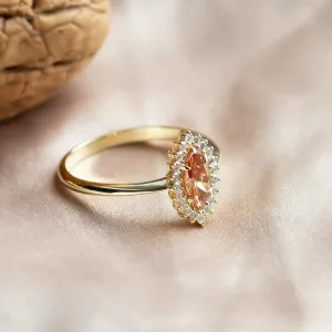 Orange lab grown diamond engagement ring TIANA Thumbnail