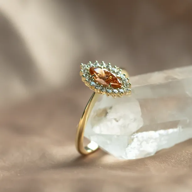 Orange lab grown diamond engagement ring TIANA Image