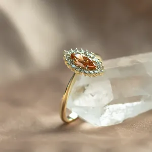 Orange lab grown diamond engagement ring TIANA Thumbnail