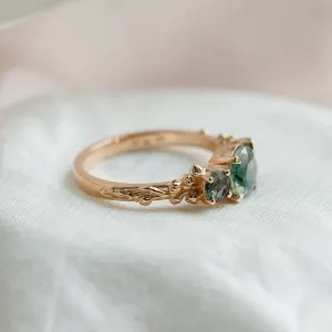 Ring with round green moss agate BACCHUS Thumbnail