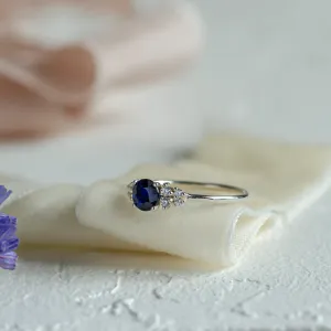 Engagement ring with sapphire and diamonds EDWARD Thumbnail