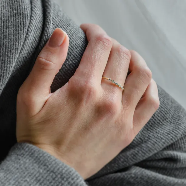 Minimalist ring with diamonds DIADEM Image