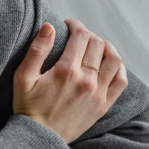 Minimalist ring with diamonds DIADEM Thumbnail