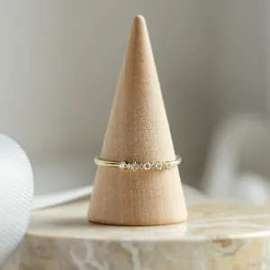 Minimalist ring with diamonds DIADEM Thumbnail