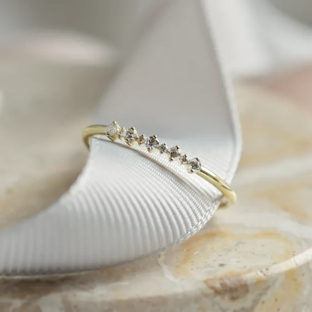 Minimalist ring with diamonds DIADEM Image
