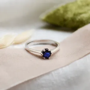 Unique gold ring with sapphire 0.5ct FLORA Thumbnail