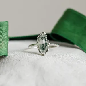 Original engagement ring with moss agate GIANA Thumbnail