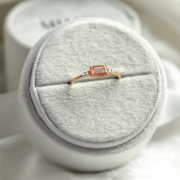 Pink lab grown and classic diamonds engagement ring ROSIE Image